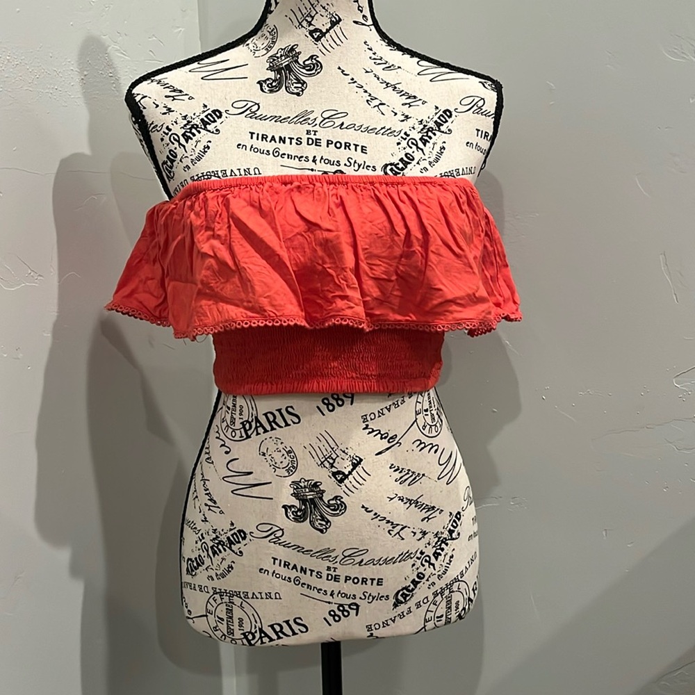Boutique coral orange tube top